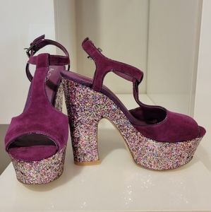 ALDO SIZE 38 PURPLE HEELS